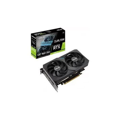  Asus DUAL GeForce RTX 3060 Ti V2 MINI OC Edition LHR Graphics Card  price in hyderabad, telangana, nellore, vizag, bangalore