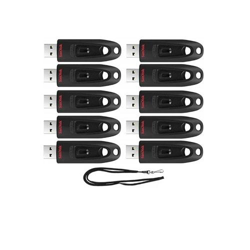 Sandisk 64GB Cruzer Ultra 130mbs 10 Pack Pen Drive price in hyderabad, telangana, nellore, vizag, bangalore